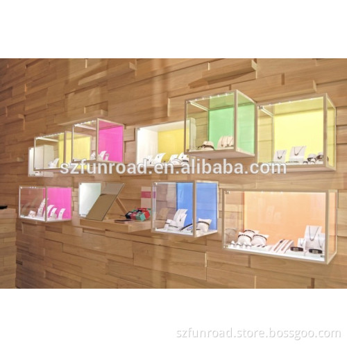 jewlery display showcases/locking jewelry display case/wall display for jewelry store